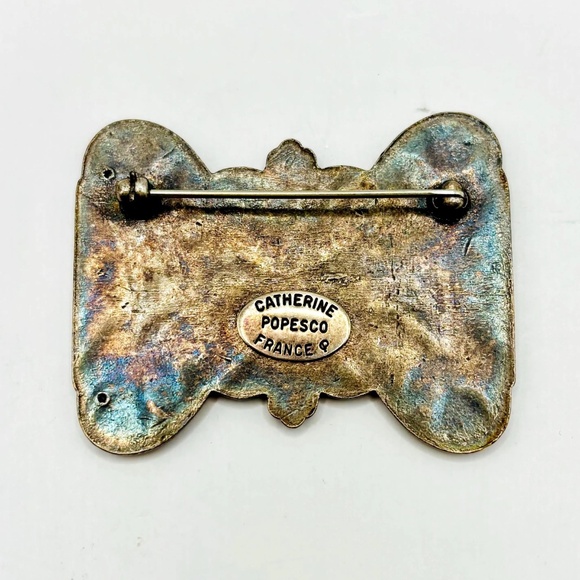 Vintage Catherine Popesco Rhinestone and Enamel Butterfly Brooch-Made in France - Picture 3 of 10